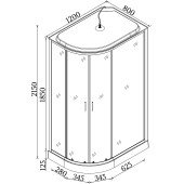 Душовий бокс асиметричний лівий REGA L120FFSL BRAVO (3уп.)
