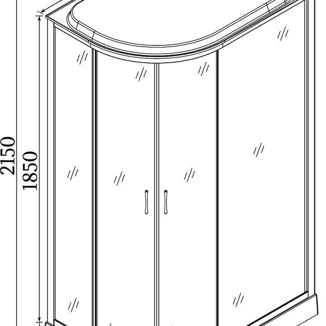 Душовий бокс асиметричний лівий REGA L120FFSL BRAVO (3уп.)