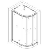 Душовий бокс асиметричний лівий REGA L120FFSL BRAVO (3уп.)