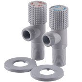 Набір кранів кутових кераміка SOLOMON EXCLUSIVE 1/2″X1/2″ 9889 WW  (White/White) (комплект2шт.)