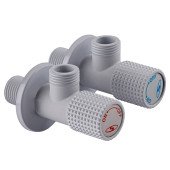 Набір кранів кутових кераміка SOLOMON EXCLUSIVE 1/2″X1/2″ 9889 WW  (White/White) (комплект2шт.)