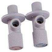 Набір кранів кутових кераміка SOLOMON EXCLUSIVE 1/2″X1/2″ 9889 WW  (White/White) (комплект2шт.)