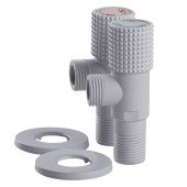 Набір кранів кутових кераміка SOLOMON EXCLUSIVE 1/2″X1/2″ 9889 WW  (White/White) (комплект2шт.)