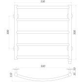 Рушникосушарка UNIO LD ЕU 500-500-5 BLK Драбинка Дуга електро чорна