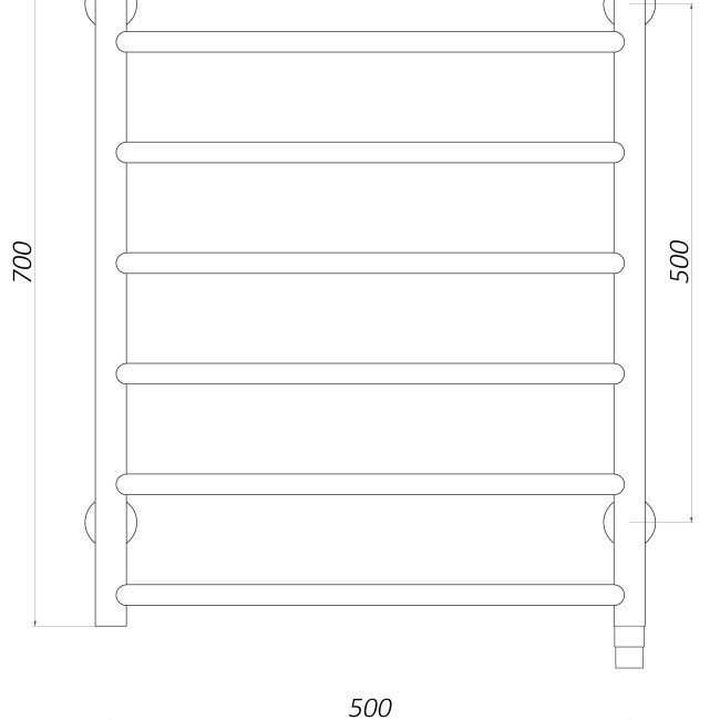 Рушникосушарка UNIO LD ЕU 700-500-7 BLK Драбинка Дуга електро чорна Рушникосушарка UNIO LD ЕU 700-500-7 BLK Драбинка Дуга електро чорна
