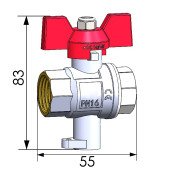 Кран кульовий повнопрохiдний  для підключення термометра  SOLOMON 3/4″ V1242 S