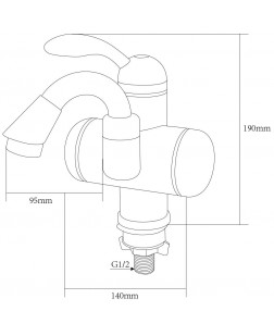 Кран-водонагреватель проточный LZ 3.0кВт 0.4-5бар для раковины гусь изогнутый на гайке AQUATICA LZ-5A111W (9795003)