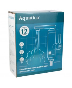 Кран-водонагреватель проточный LZ 3.0кВт 0.4-5бар для раковины гусь изогнутый длинный на гайке AQUATICA LZ-5A211W (9795013)