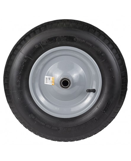 Пневматическое колесо 15" (4.00-8) 380×95мм ось Ø20мм длина 90мм для садово-строительной тачки FLORA (5057554)