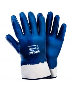 Перчатки трикотажные с нитриловым покрытием (синие краги) 120 пар SIGMA (9443371)