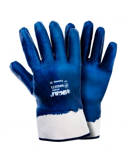 Перчатки трикотажные с нитриловым покрытием (синие краги) 120 пар SIGMA (9443371)