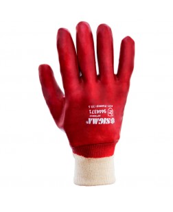 Перчатки трикотажные с ПВХ покрытием (красный манжет) 120 пар SIGMA (9444371)