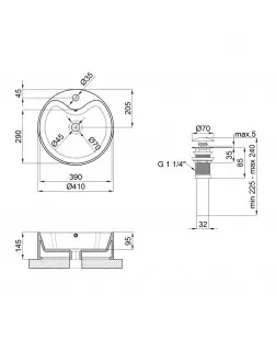 Раковина-чаша Qtap Scorpio 400x400x140 Matt black з донним клапаном QT14113018BMBMB