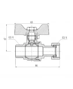 Кран кульовий з накидною гайкою SD Forte 3/4" ВЗ для води прямий SF261W20