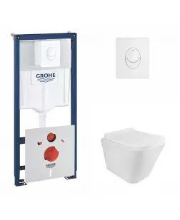 Набір інсталяція 4 в 1 Grohe Rapid SL 38722001 + унітаз з сидінням Qtap Tern QT1733052ERW