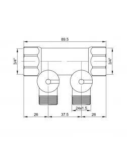 Колектор Icma 3/4" 2 виходи №228