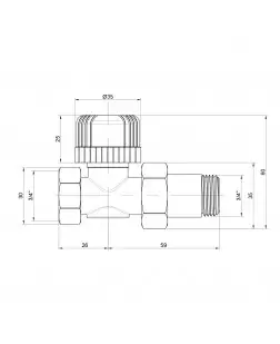 Кран радіаторний Icma 3/4" 30х1,5 прямий №779