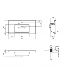 Раковина Qtap Albatross A 1000х500х230 White з донним клапаном QT01115100AW