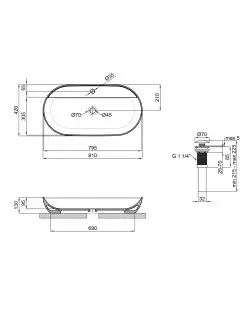 Раковина-чаша Qtap Scorpio 815х410х135 White з донним клапаном QT142203PW