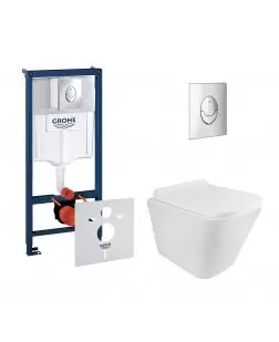 Набір інсталяція 4 в 1 Grohe Rapid SL 38721001 + унітаз з сидінням Qtap Tern QT1733052ERW