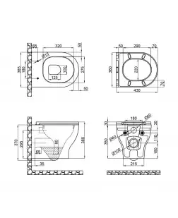 Унітаз підвісний Qtap Aries безобідковий з сідінням Soft-close QT0333063ERW