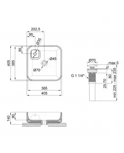 Раковина-чаша Qtap Stork 400х400х140 White з донним клапаном QT1511A057TW