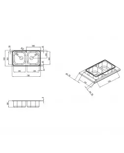 Кухонна мийка з двома чашами Qtap 7843-B 0,8 мм Micro Decor (QT7843BMICDEC08)