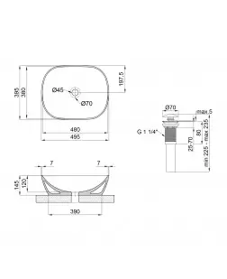 Раковина-чаша Qtap Aquarius 490x395x150 White з донним клапаном QT21112143W