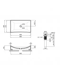 Раковина-чаша Qtap Crow 655х380х140 White з донним клапаном QT05117065HW