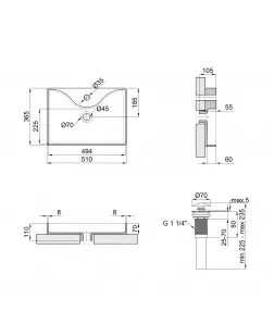 Раковина-чаша Qtap Crow 515х370х120 White з донним клапаном QT0511A064W