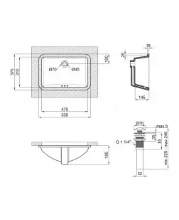 Раковина Qtap Stork 530x370x200 White з донним клапаном QT15116032W