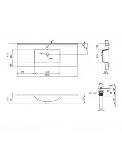 Раковина Qtap Albatross E 1200х460х180 White з донним клапаном QT01119120EW