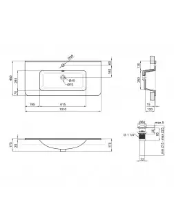 Раковина Qtap Albatross 9H 1000х460х180 White з донним клапаном QT01119100HW