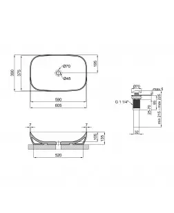 Раковина-чаша Qtap Cardinal 600х380х140 White з донним клапаном QT04117060TW