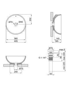 Раковина-чаша Qtap Robin 410х410х180 White з донним клапаном QT1311A004W