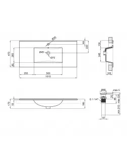 Раковина Qtap Albatross E 1000х460х180 White з донним клапаном QT01119100EW