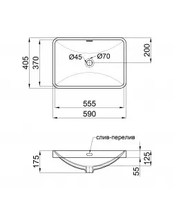 Раковина Qtap Jay 590х400х175 White з донним клапаном QT0711K306W