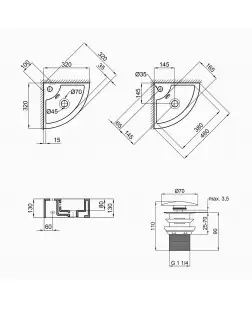 Раковина Qtap Kiwi 435х310х125 White з донним клапаном QT0911K184AW