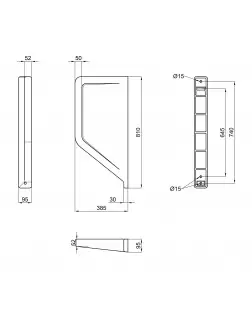 Переділ для пісуара підвісний Qtap Crow 100x390x830 White