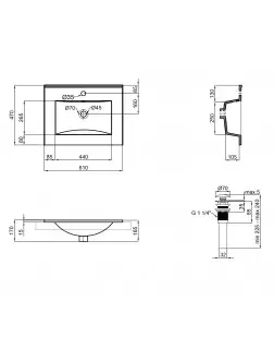 Раковина Qtap Albatross 600х460х180 White з донним клапаном QT01113060CW