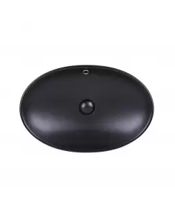 Раковина-чаша Qtap Dove 625х415х150 Matt black з донним клапаном QT063077MBMB