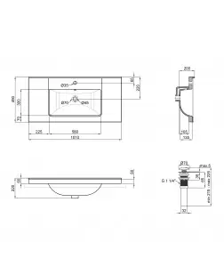 Раковина Qtap Albatross Q 1000х480х230 White з донним клапаном QT01115100QW