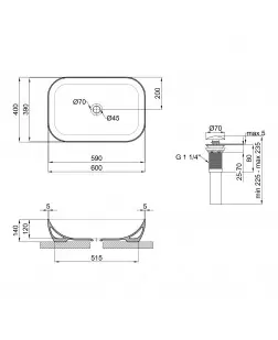 Раковина-чаша Qtap Robin 610x400x145 White з донним клапаном QT13112143PW