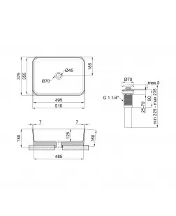 Раковина-чаша Qtap Tern 500х370х200 White з донним клапаном QT1711A048W