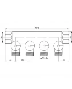 Колектор Icma 3/4" 4 виходи №228