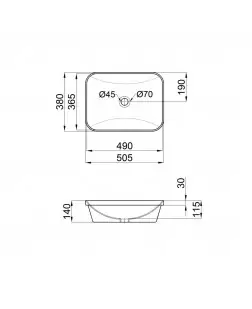 Раковина Qtap Scorpio 500х380х145 White QT1411K490WN