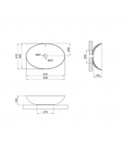 Раковина-чаша Qtap Dove 625х415х150 White QT06113077WN