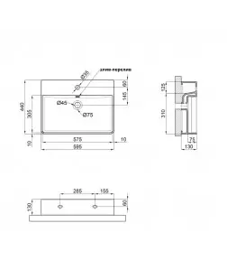 Раковина Qtap Nando LT 600х420х120 Matt black QT12112173MBMBN