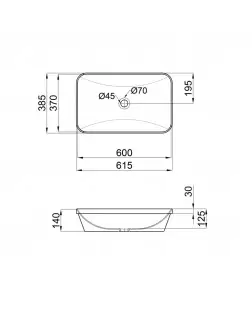 Раковина Qtap Scorpio 610х380х150 White QT1411K491WN