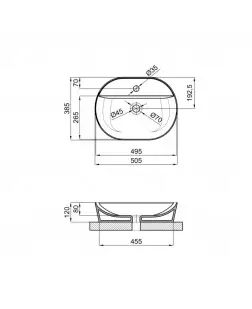 Раковина-чаша Qtap Scorpio 505х385х120 Matt black QT142202MBMBN